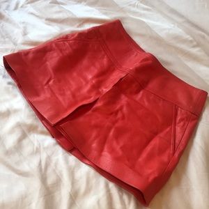 T by Alexander Wang ORANGE lamb leather skirt